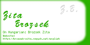 zita brozsek business card